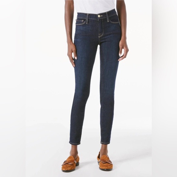 FRAME Denim Le Skinny de Jeanne Jeans Women’s Size 31 Dark Wash Skinny Stretch - Picture 1 of 16